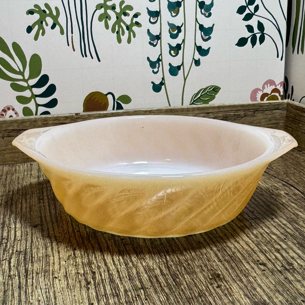 Vintage Fire King Peach Lustre Mini Casserole Dish